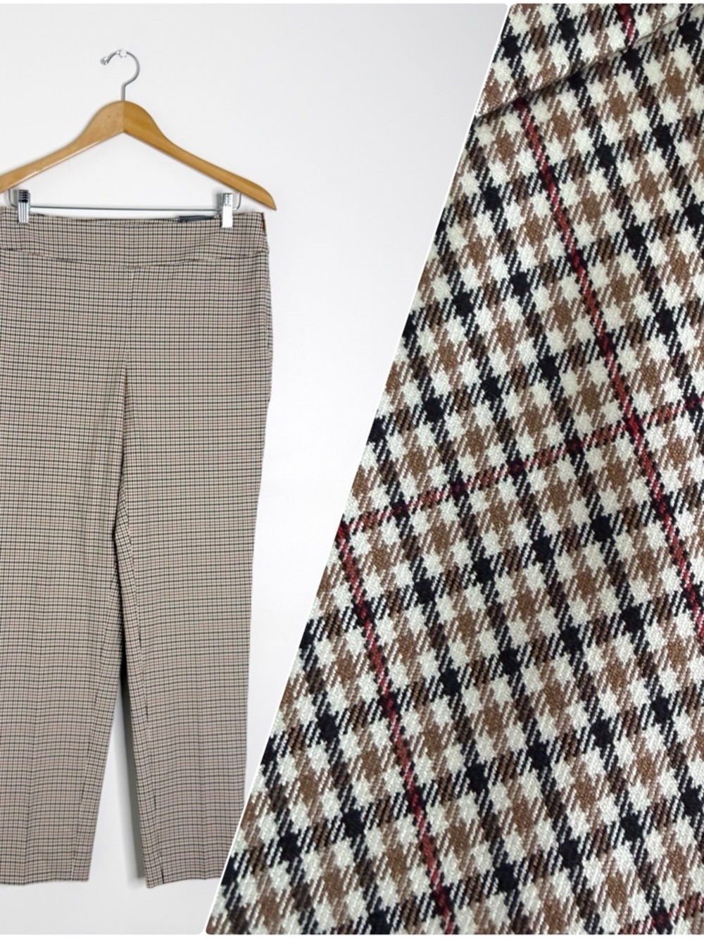 Talbots Chatham Ankle Pants Size 4 Plaid Slim Leg Side Zip NWT